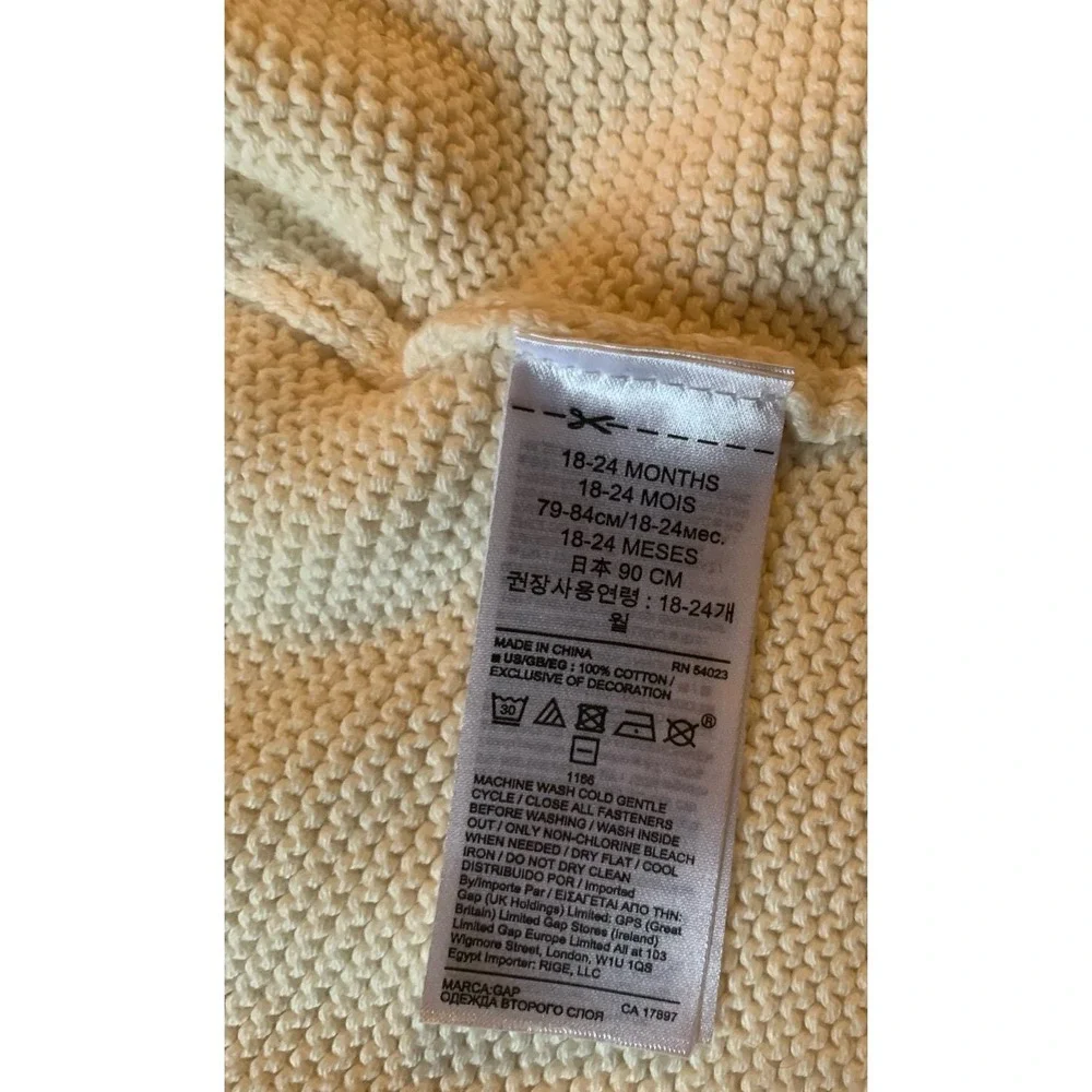 Baby‎ Gap Unicorn Knit Cardigan Sweater Ivory Frost 18-24 Months Girls